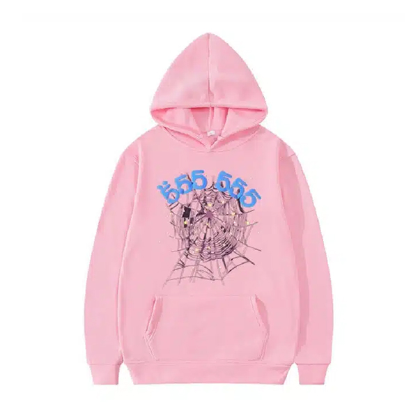 Sp5der 555555 Pink Hoodie Sp5der 555555 Pink Hoodie