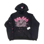Sp5der Angel Number 666 Hoodie Black Pink