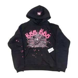 Sp5der Angel Number 666 Hoodie Black Pink