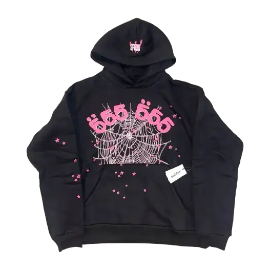 Sp5der Angel Number 666 Hoodie Black Pink Sp5der Angel Number 666 Hoodie Black Pink