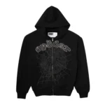 Sp5der OG Web V2 Rhinestone Zip Up Hoodie